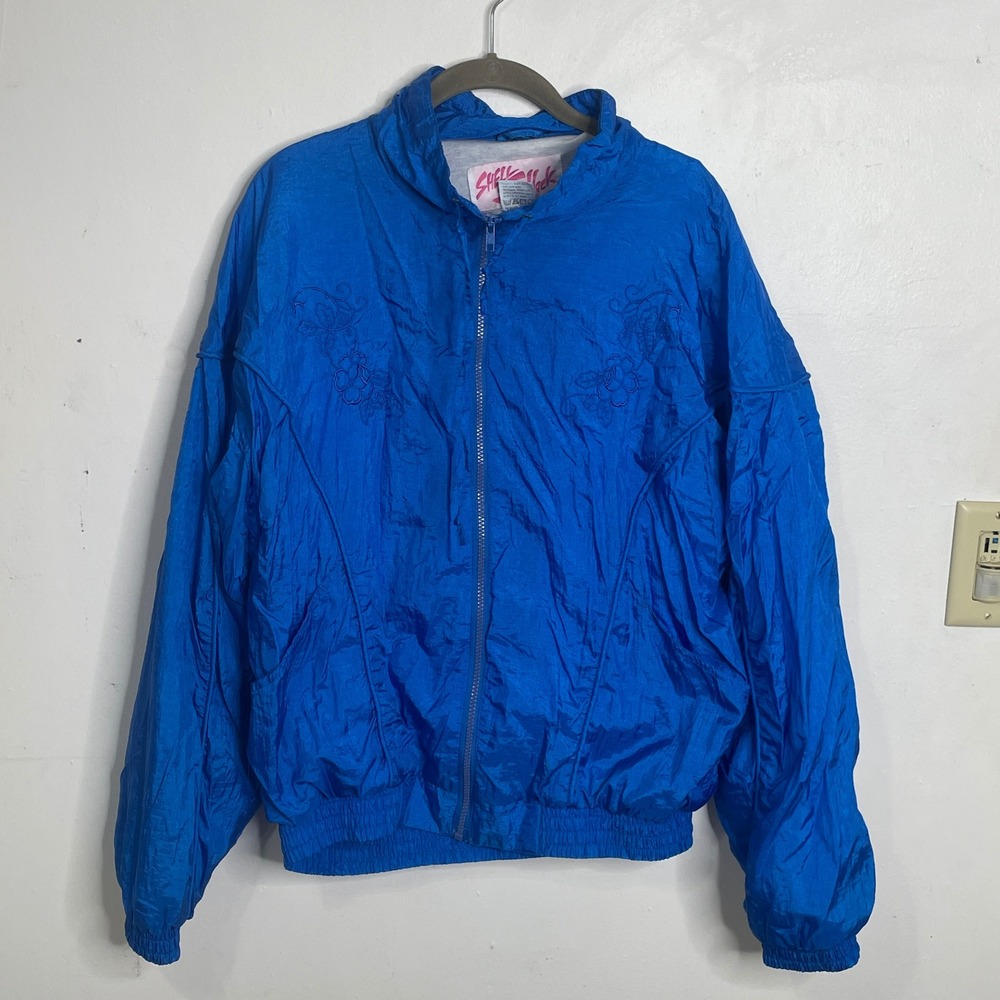 Vintage 90's Shell Shock Vintage Royal Blue Nylon Tracksuit Windbreaker Set L